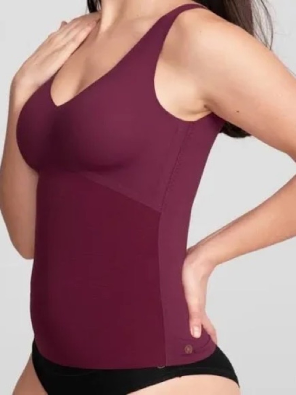 Honey Love Seamless V-Neck Sculpting Camisole - Wine